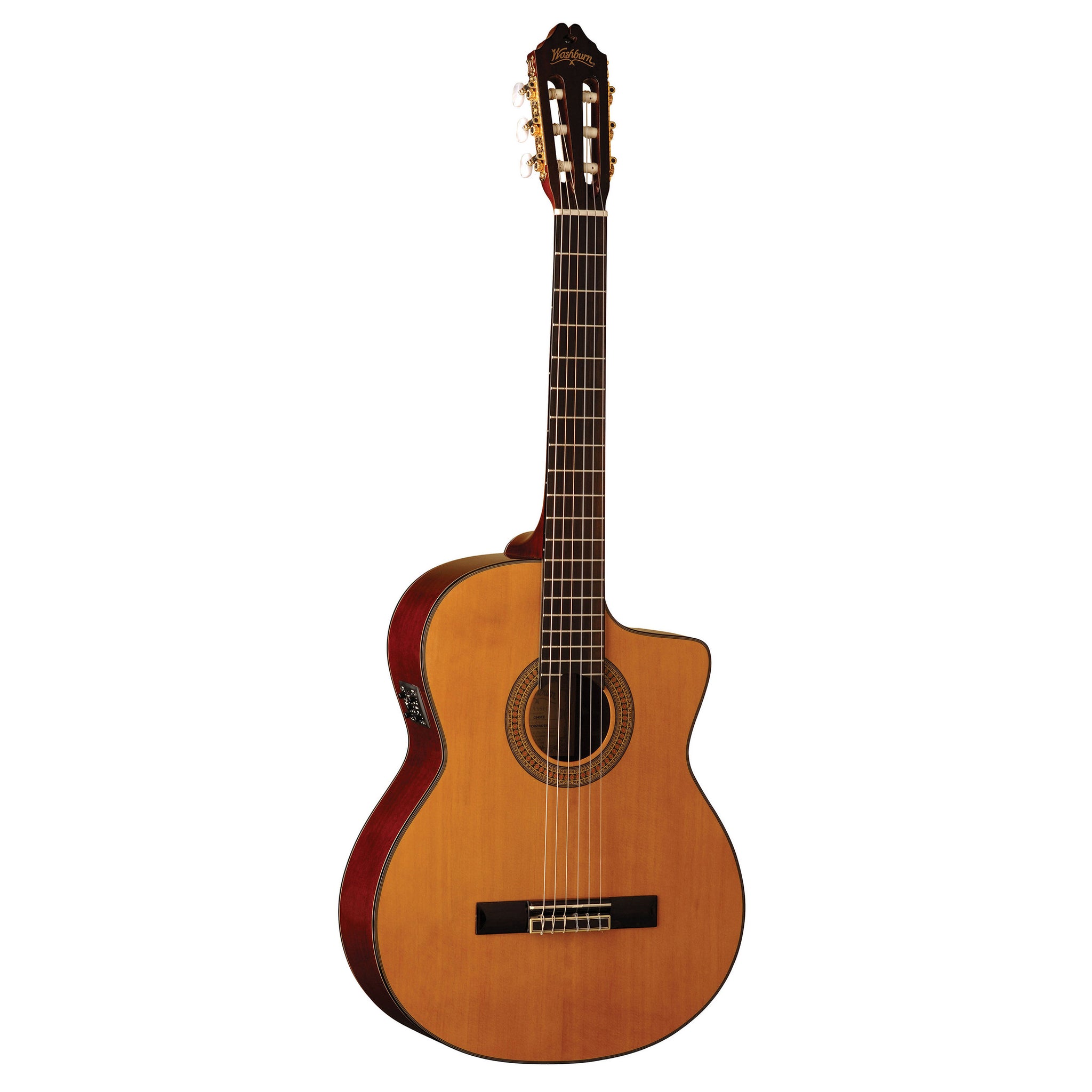 Washburn C64SCE Classical Cutaway Acoustic Guitar. Natural