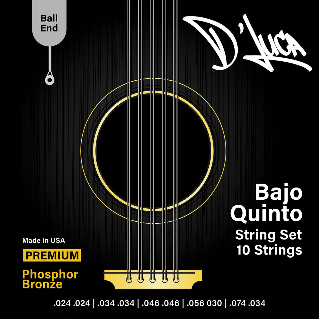 D'Luca Bajo Quinto Strings Phosphor Bronze, Ball End