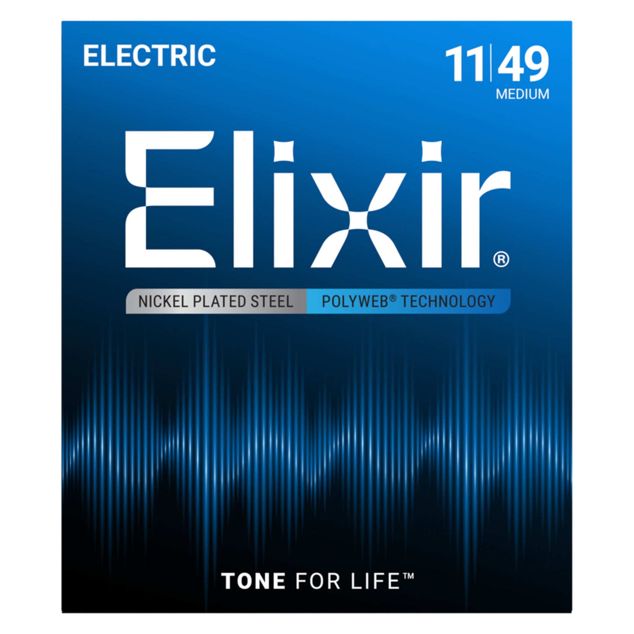 Elixir Electric Guitar Strings, POLYWEB, Medium (.011-.049)