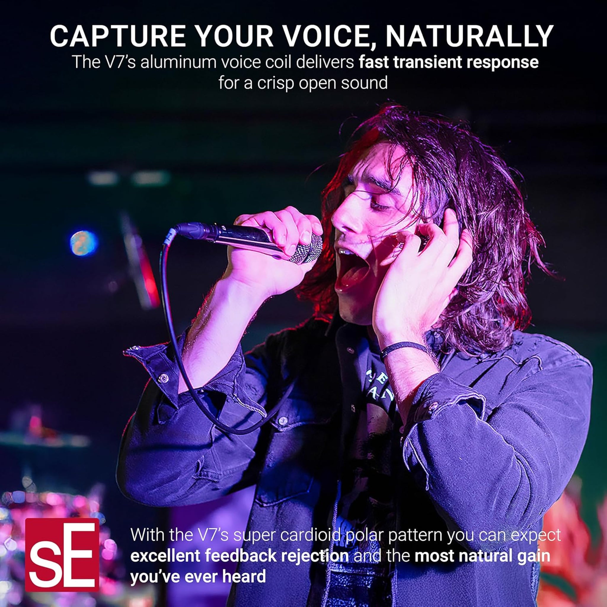sE Electronics Studio-grade Handheld Microphone with Push-To-Talk Button