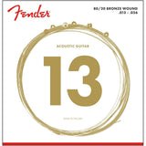 Fender 80/20 Bronze Acousitc Guitar Strings, Ball End, .013-.056