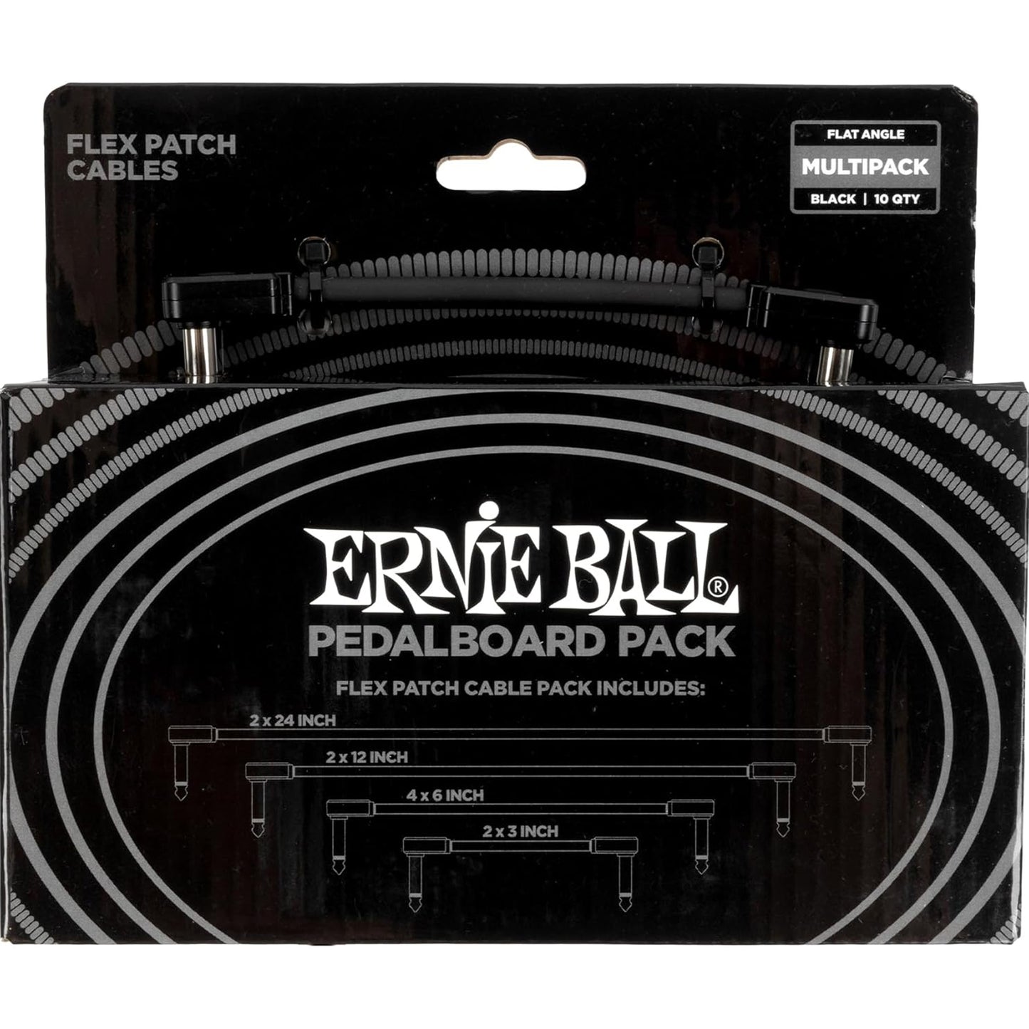 Ernie Ball Flex Patch Cables Pedalboard Multi-Pack - Black