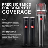 sE Electronics V Pack feat V Kick, 3 V Beat w/clamps, V7 X Pair of sE8 with Case