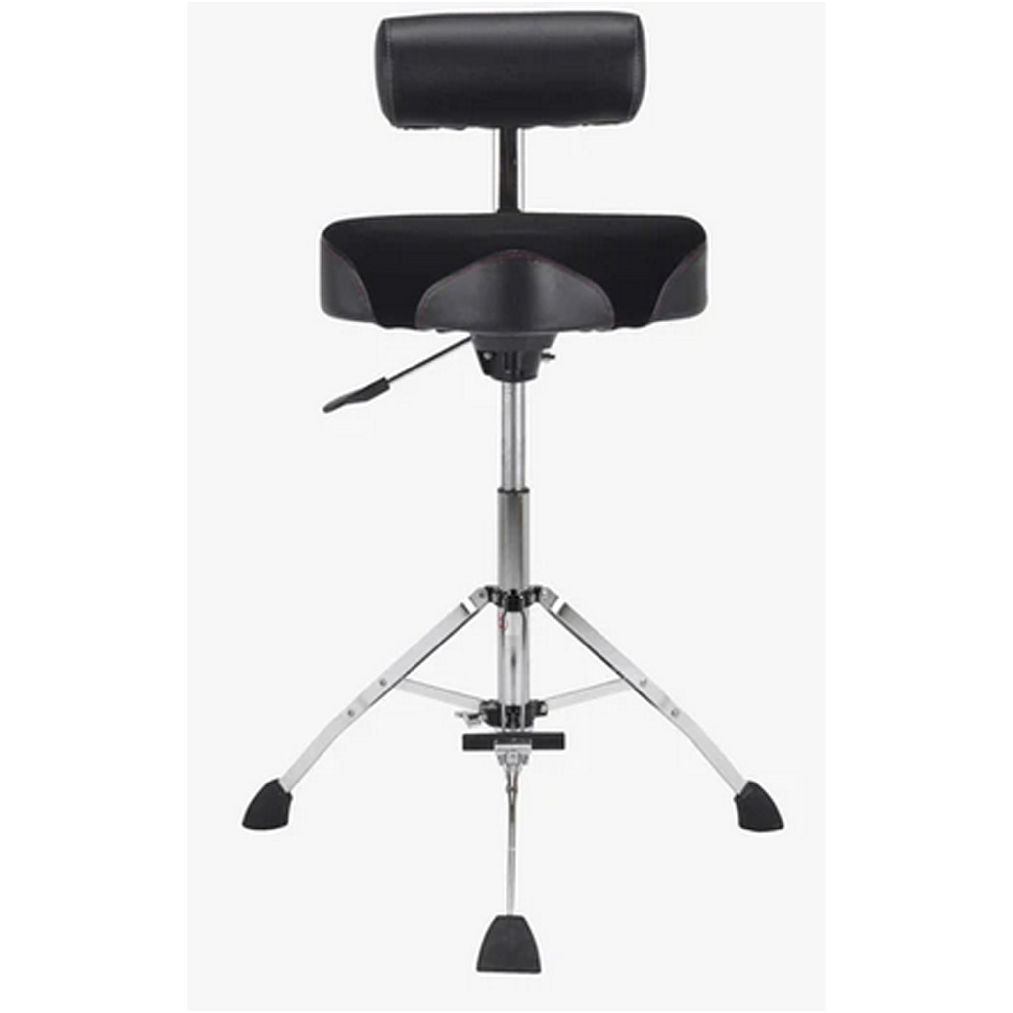 Gibraltar 17" Tall Hydraulic Saddle Drum Throne with Backrest and Footrest