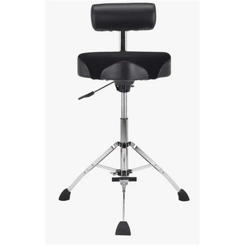 Gibraltar 17" Tall Hydraulic Saddle Drum Throne with Backrest and Footrest