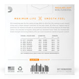 D'Addario 10-46 Regular Light Coated Electric Guitar Strings 2-Pack