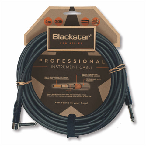 Blackstar 10ft Pro Series Instrument Cable Straight 1/4 Jack to Angle 1/4 Jack