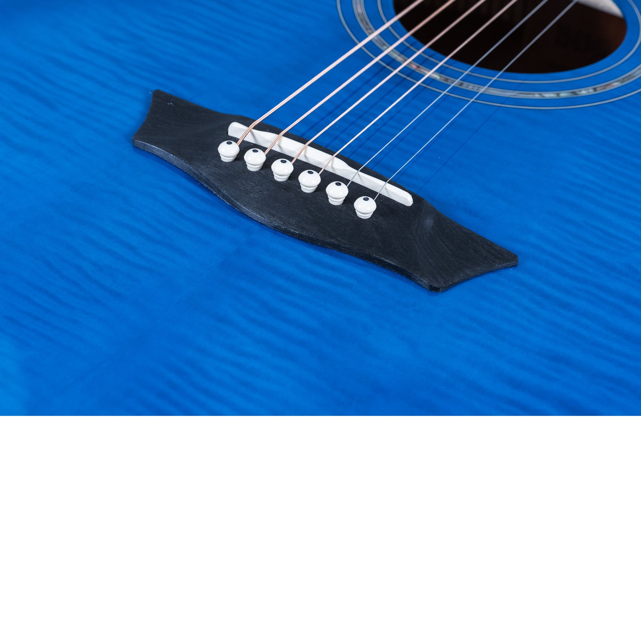 Washburn EA15 Festival Series Mini Jumbo Acoustic Electric Guitar. Flame Blue