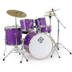 Dixon Spark 5pc Drum Set Purple Sparkle Complete Outfit