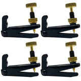 D'Luca Black Violin Fine Tuners Adjusters for 3/4 and 4/4 Size, 4 Pack