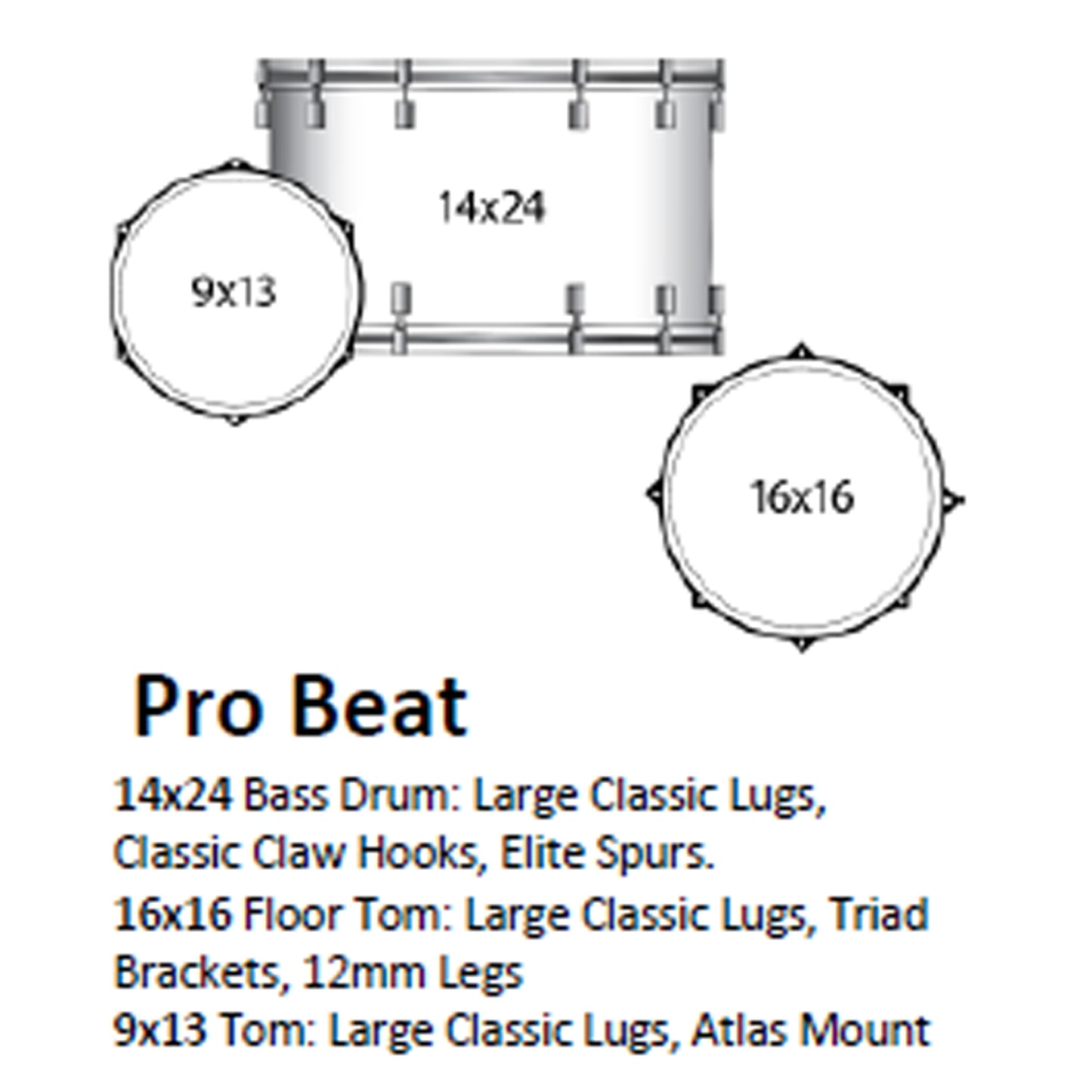 Ludwig Classic Oak Pro Beat 3-piece Acoustic Drum Set Shell Pack Smoke