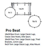 Ludwig Classic Oak Pro Beat 3-piece Acoustic Drum Set Shell Pack Night Oak