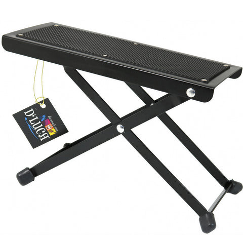 D'Luca Adjustable Guitar Foot Rest Stool, Black