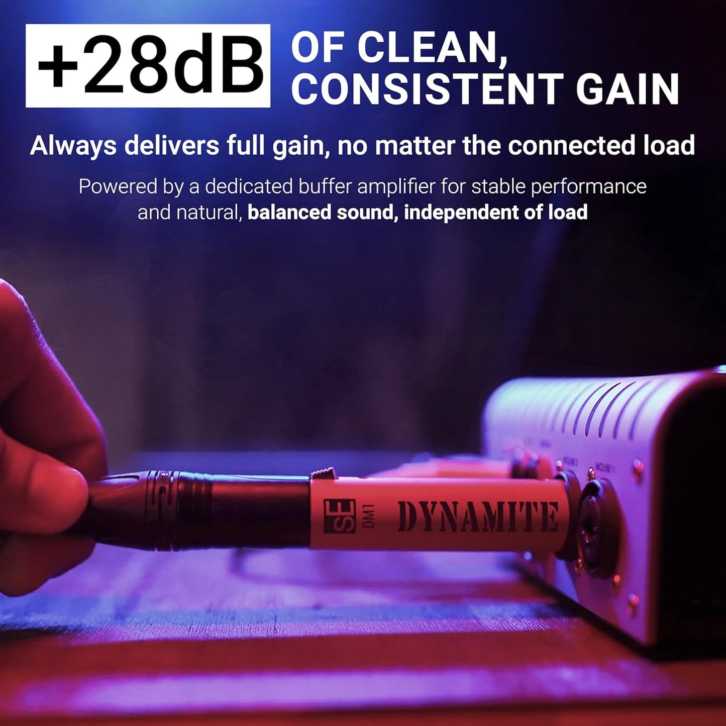 sE Electronics Dynamite, Active In-line Mic Preamp with 28dB Gain in Black