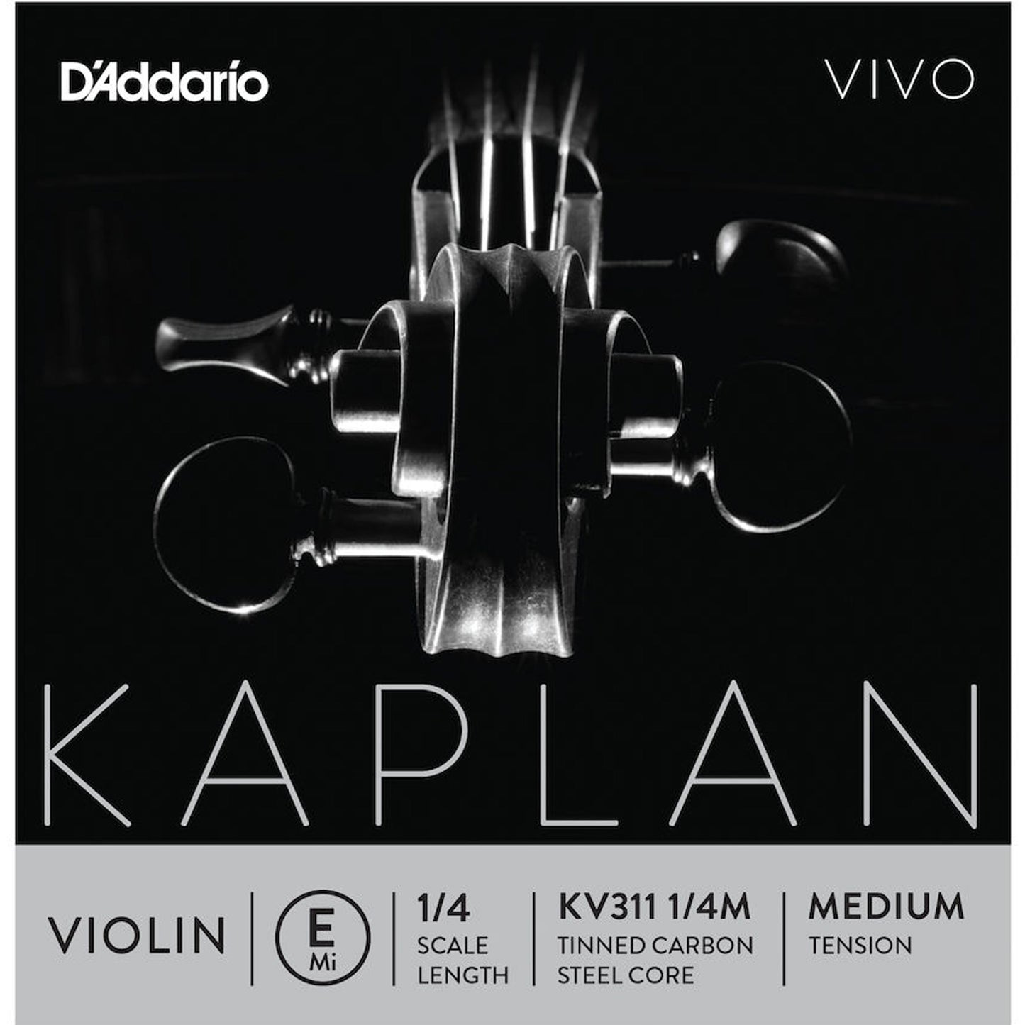 D'Addario Kaplan Vivo Violin E String, 1/4 Scale, Medium Tension