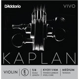 D'Addario Kaplan Vivo Violin E String, 1/4 Scale, Medium Tension
