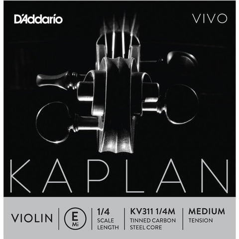 D'Addario Kaplan Vivo Violin E String, 1/4 Scale, Medium Tension