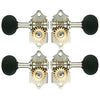 Ovation Chrome Ukulele Tuning Machines Set, Rubberized Black Pegs, 2+2