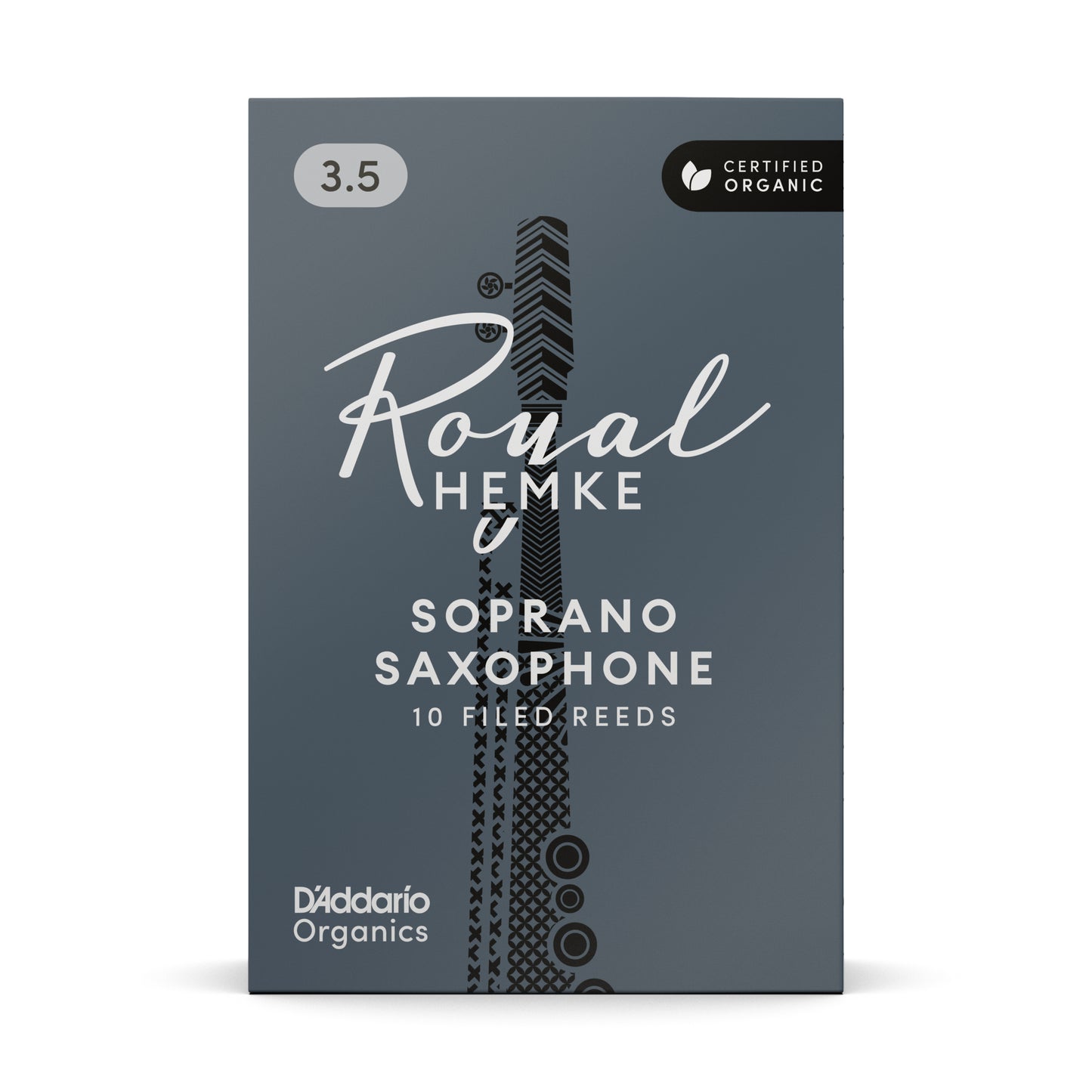 Royal Hemke Organic Soprano Saxophone Reeds, Strength 3.5, 10-pack