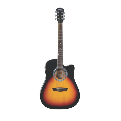 Washburn WA90CEVSB Dreadnought Acoustic Electric Guitar. Tobacco Burst