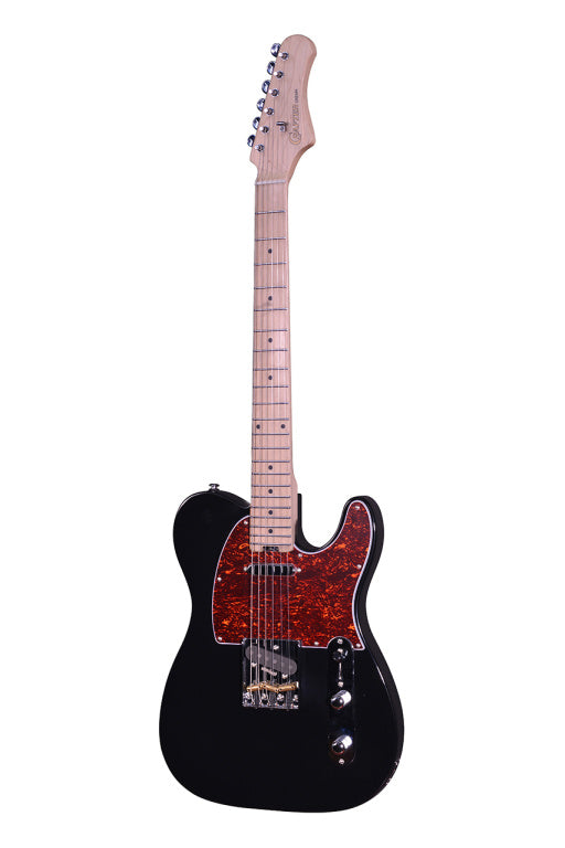 Crafter Solid Body T Style Guitar Crema Series, With Bag, Cosmic Black Finish