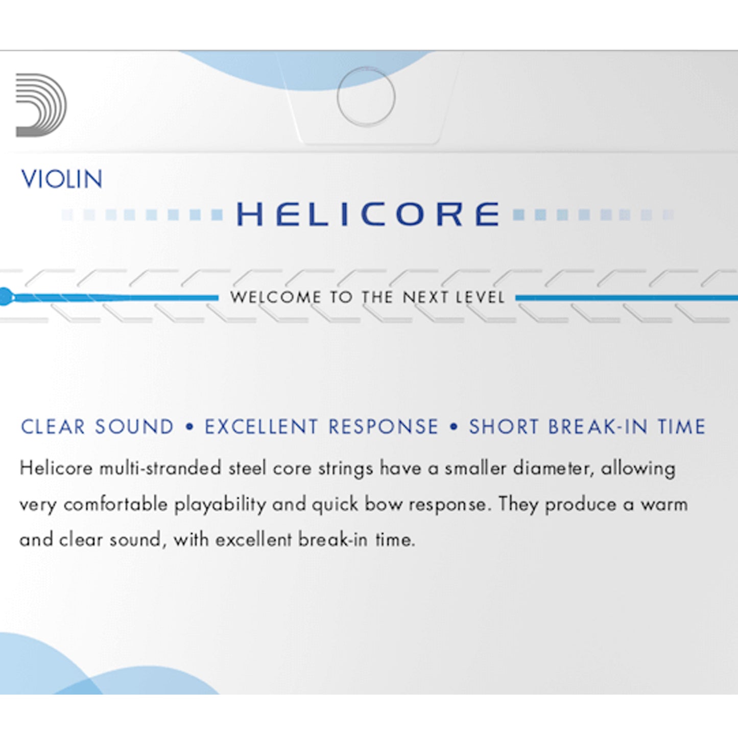 D'Addario Helicore Violin Single E String, 1/4 Scale, Medium, Bulk 10-Pack