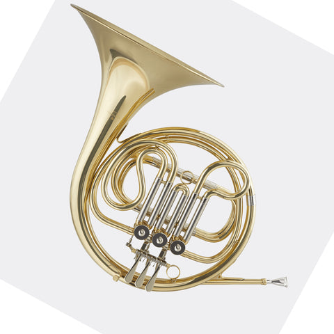 Blessing Standard Series F Single French Horn, Clear Lacquer, Outfit