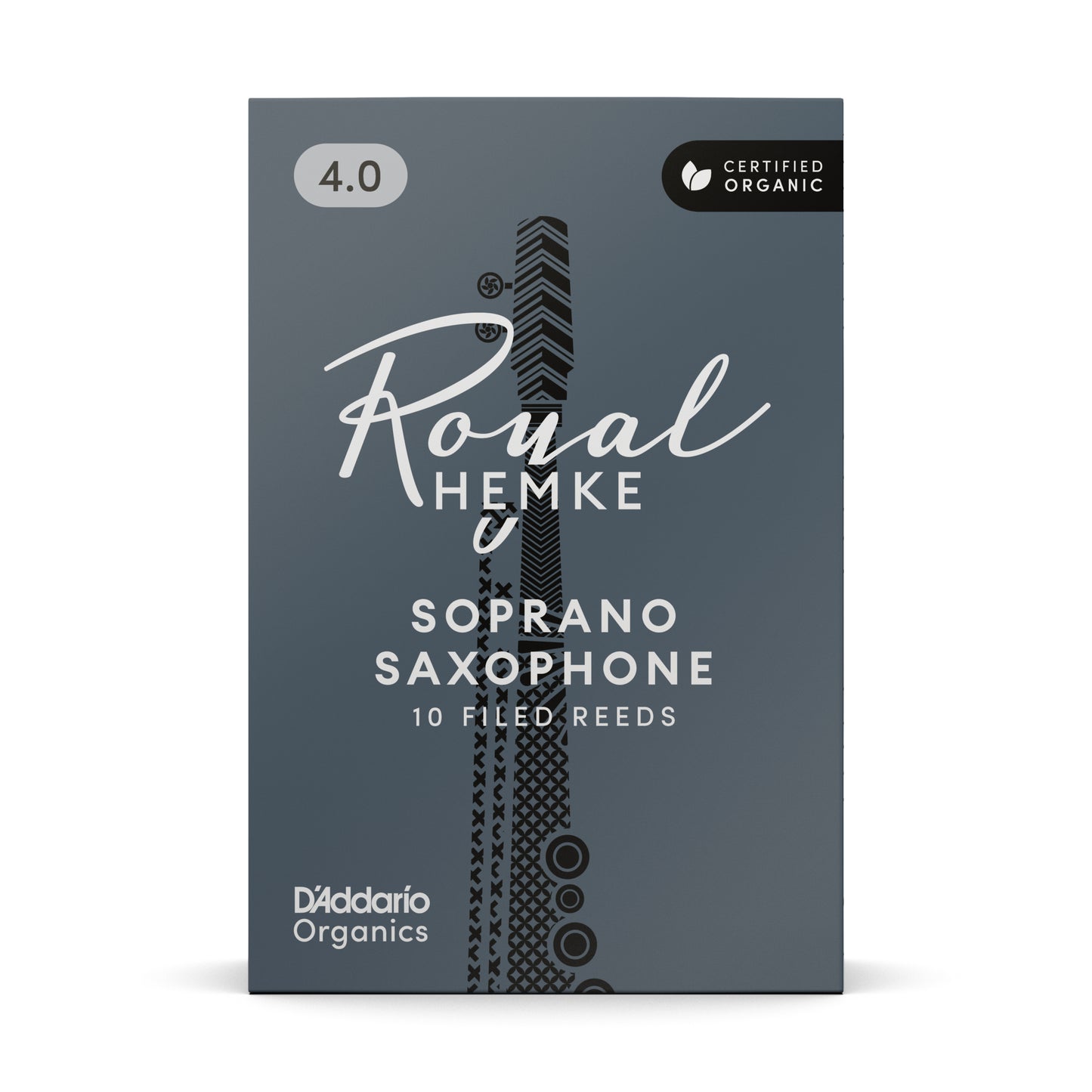 Royal Hemke Organic Soprano Saxophone Reeds, Strength 4.0, 10-pack