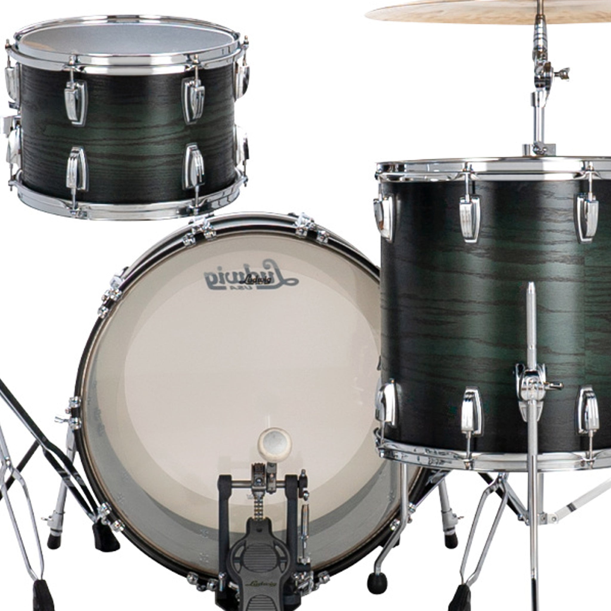 Ludwig Classic Oak Fab 3-piece Acoustic Drum Set Shell Pack Green Burst