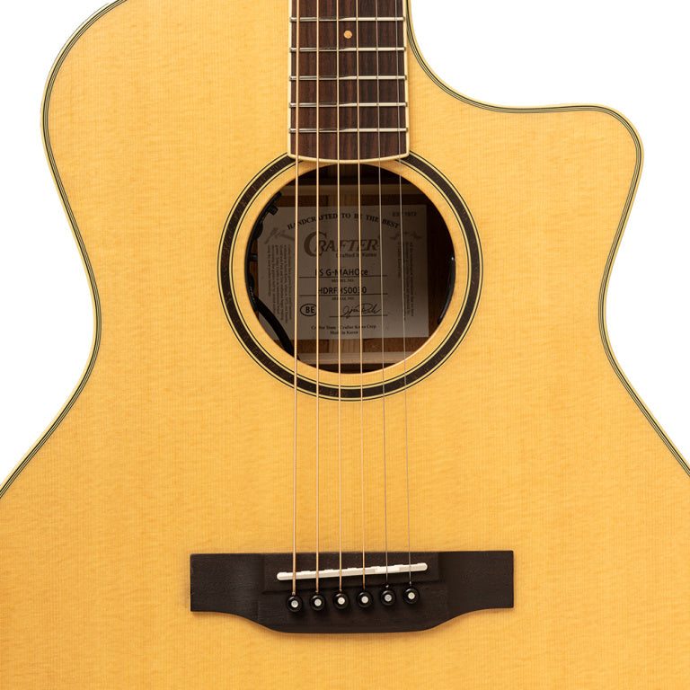 Crafter Es Series, Grand Auditorium Cutaway Acoustic-Electric Guitar Spruce Top