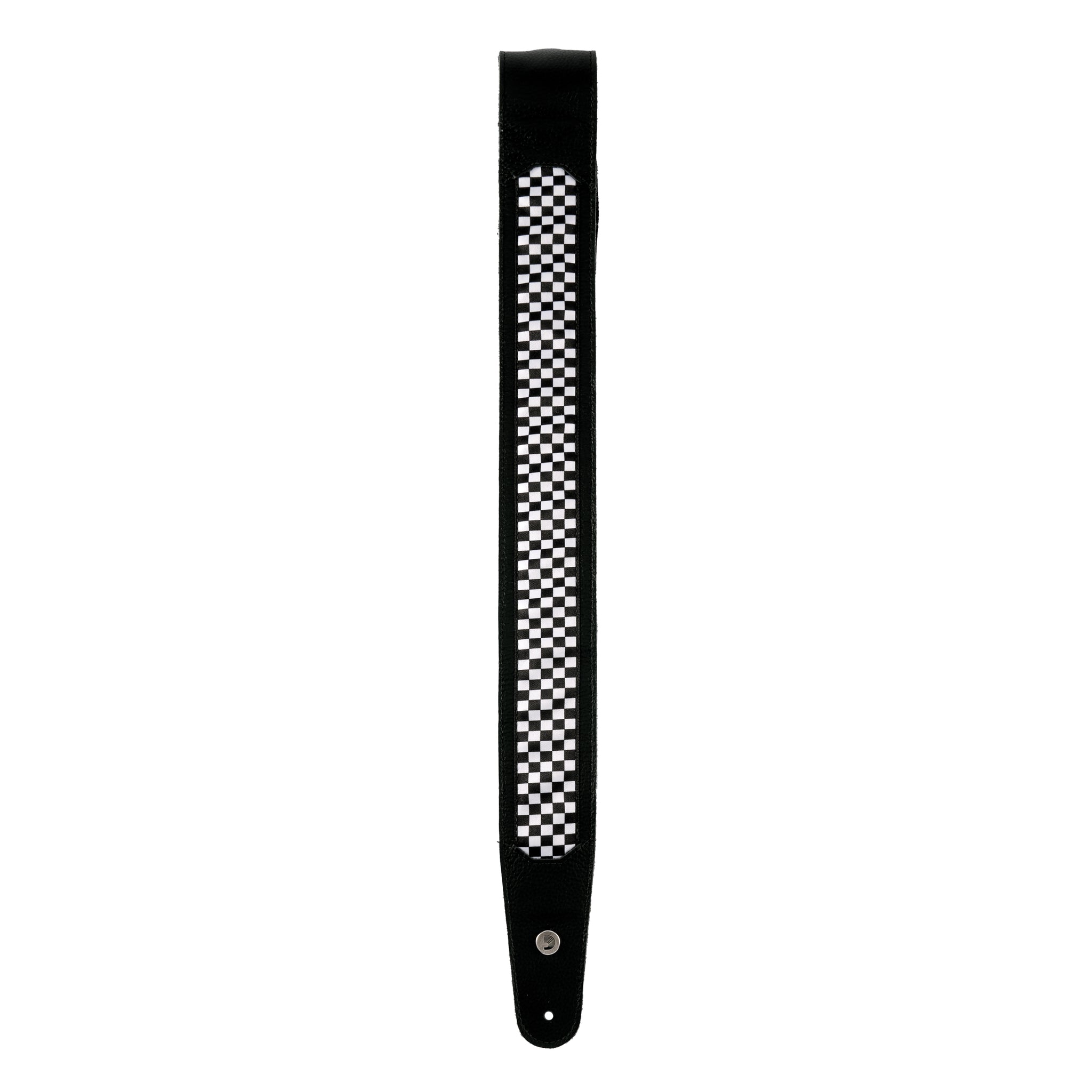 D'Addario Hybrid Leather Guitar Strap, Checkered