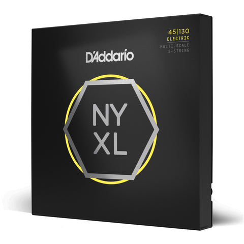 D'Addario 45-130 HybridLight 5-String, Multiscale, NYXL Bass Guitar Strings