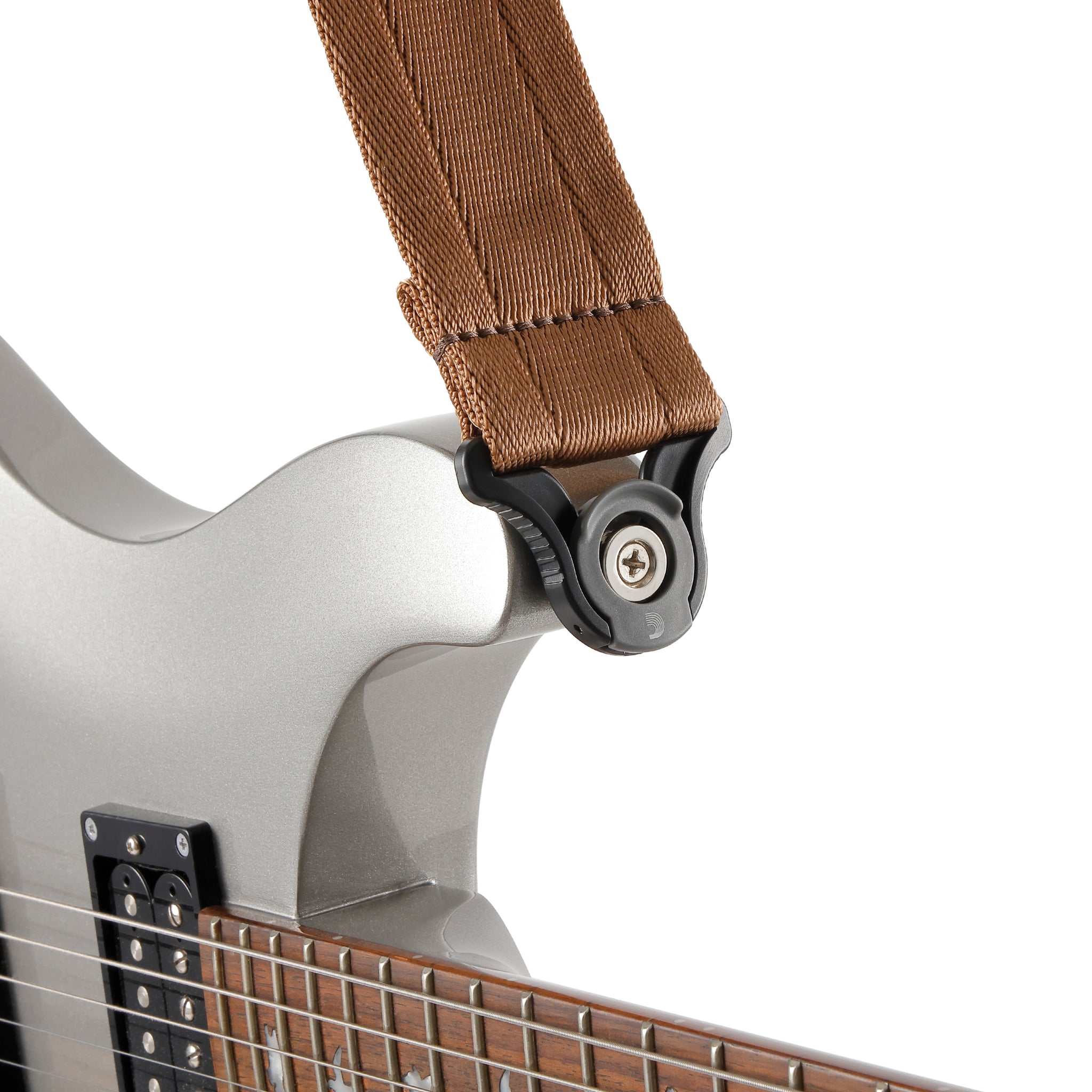 D'Addario Auto Lock Guitar Strap, Umber Brown