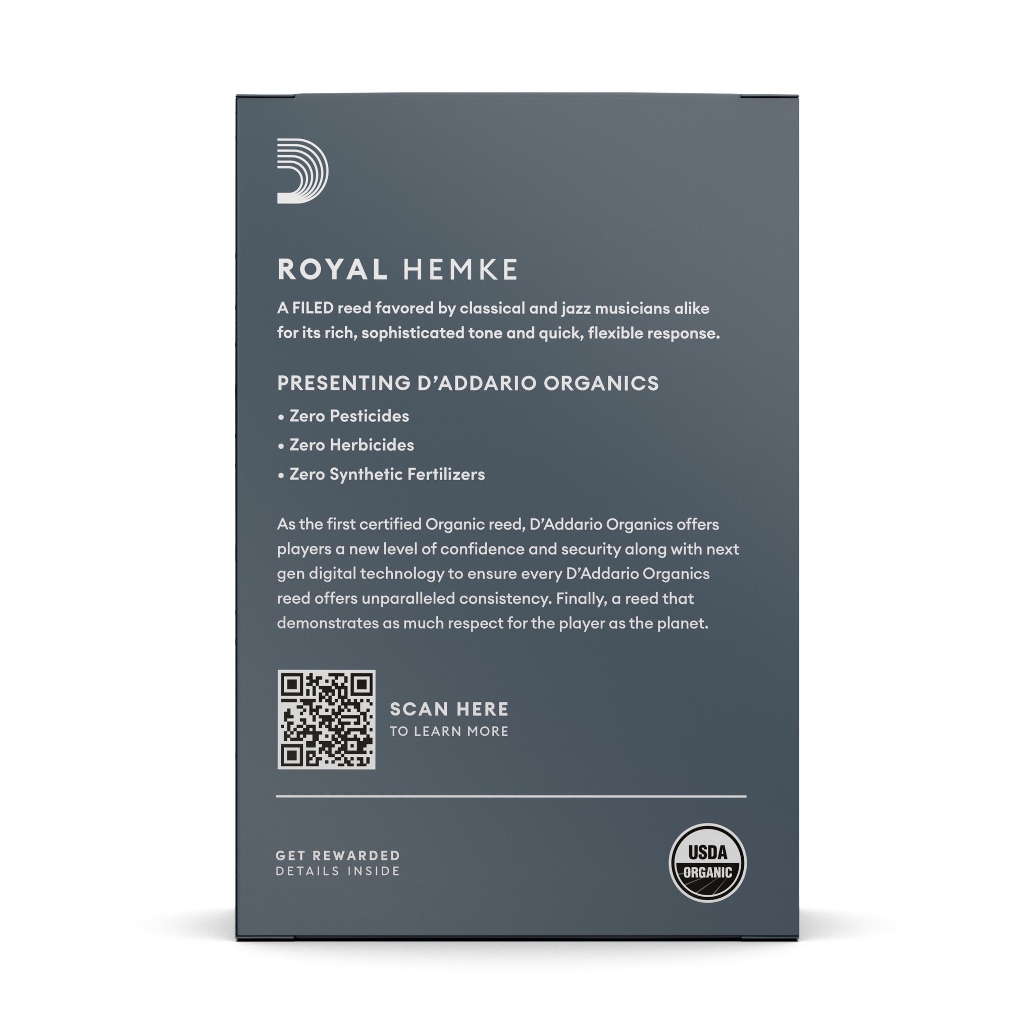 Royal Hemke Organic Alto Saxophone Reeds, Strength 3.0+, 10-pack