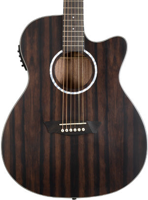 Washburn DFEACE-U Deep Forest Grand Auditorium Acoustic Electric Guitar. Ebony