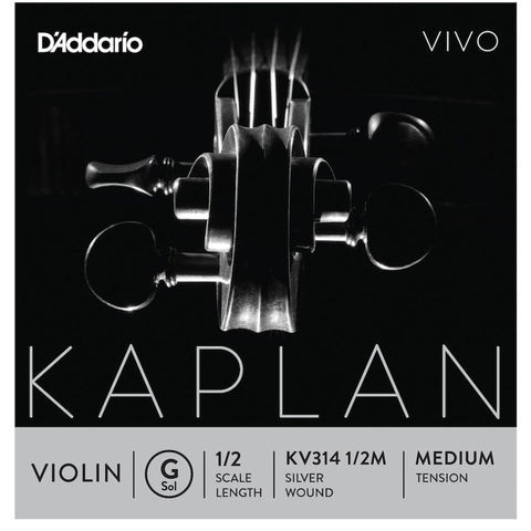 D'Addario Kaplan Vivo Violin G String, 1/2 Scale, Medium Tension