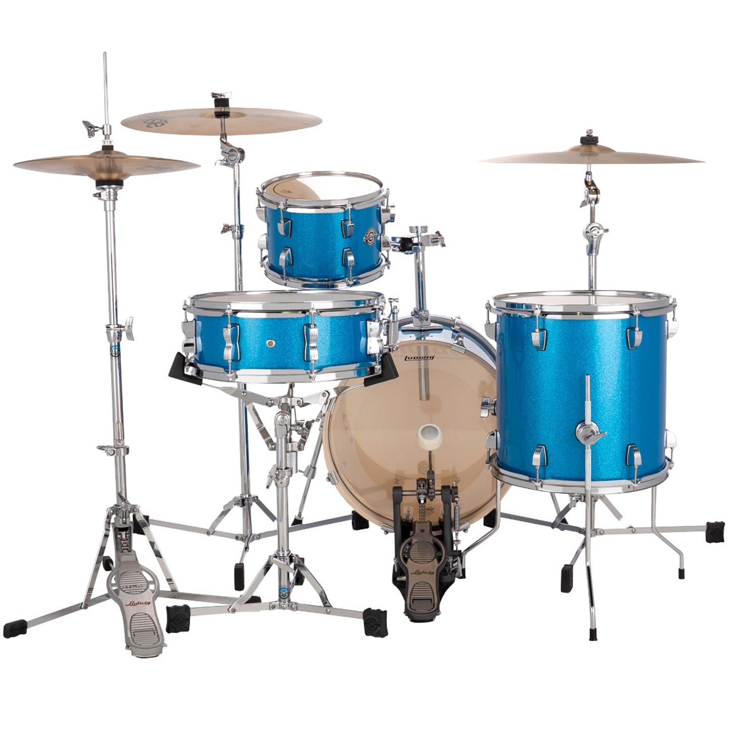 Ludwig Breakbeats Kit 4pc Acoustic Drum Set Junior Size Blue Sparkle
