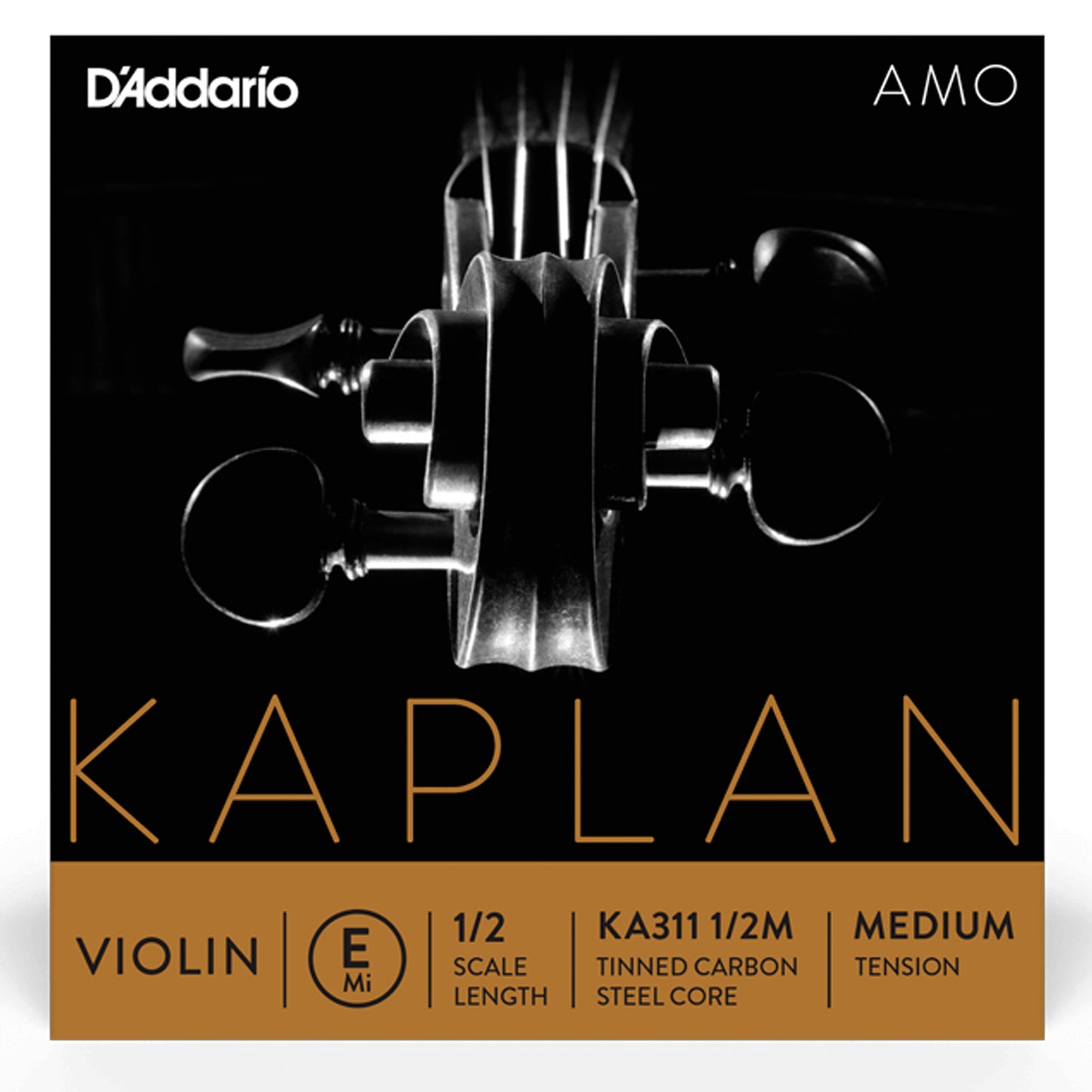 D'Addario Kaplan Amo Violin E String, 1/2 Scale, Medium Tension