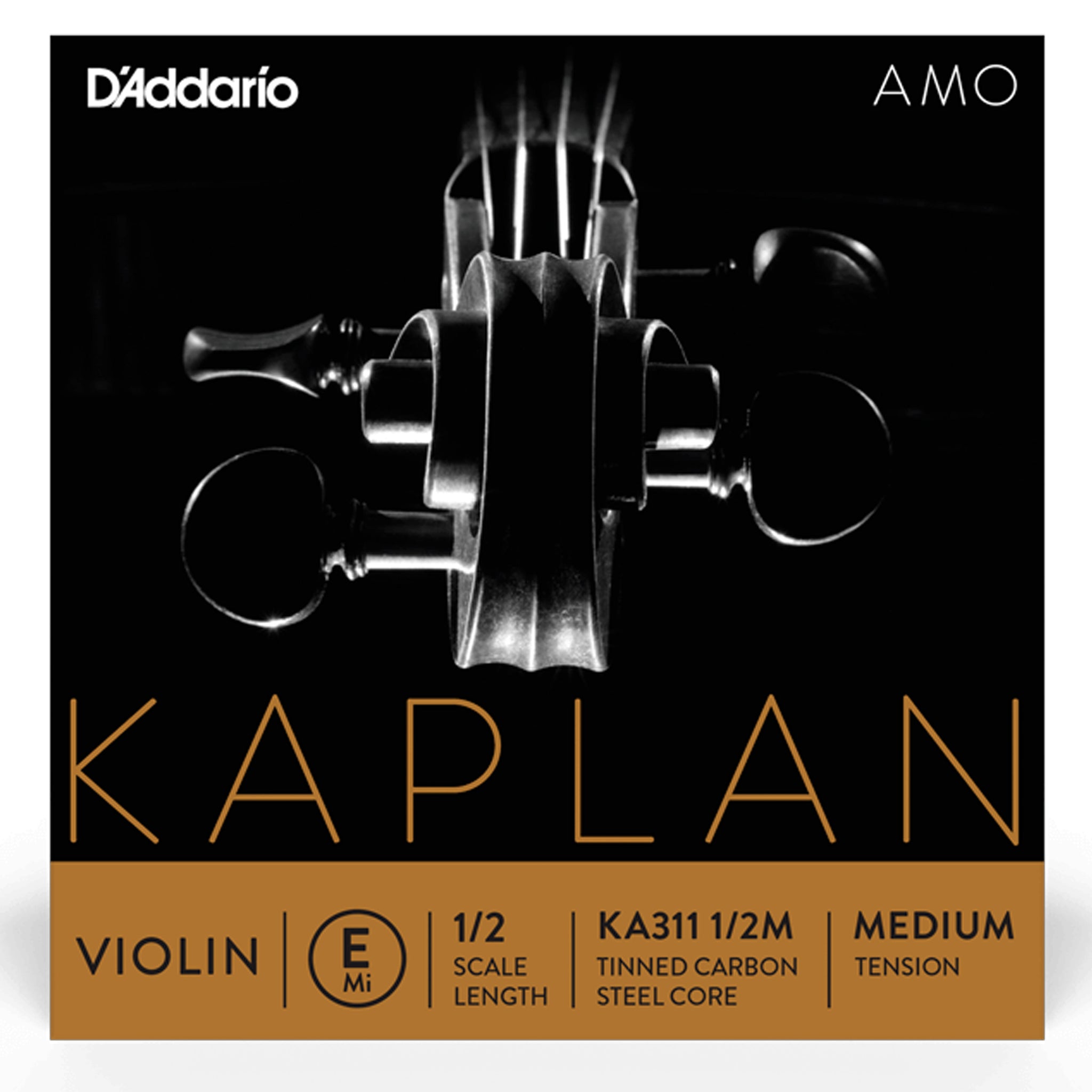 D'Addario Kaplan Amo Violin E String, 1/2 Scale, Medium Tension