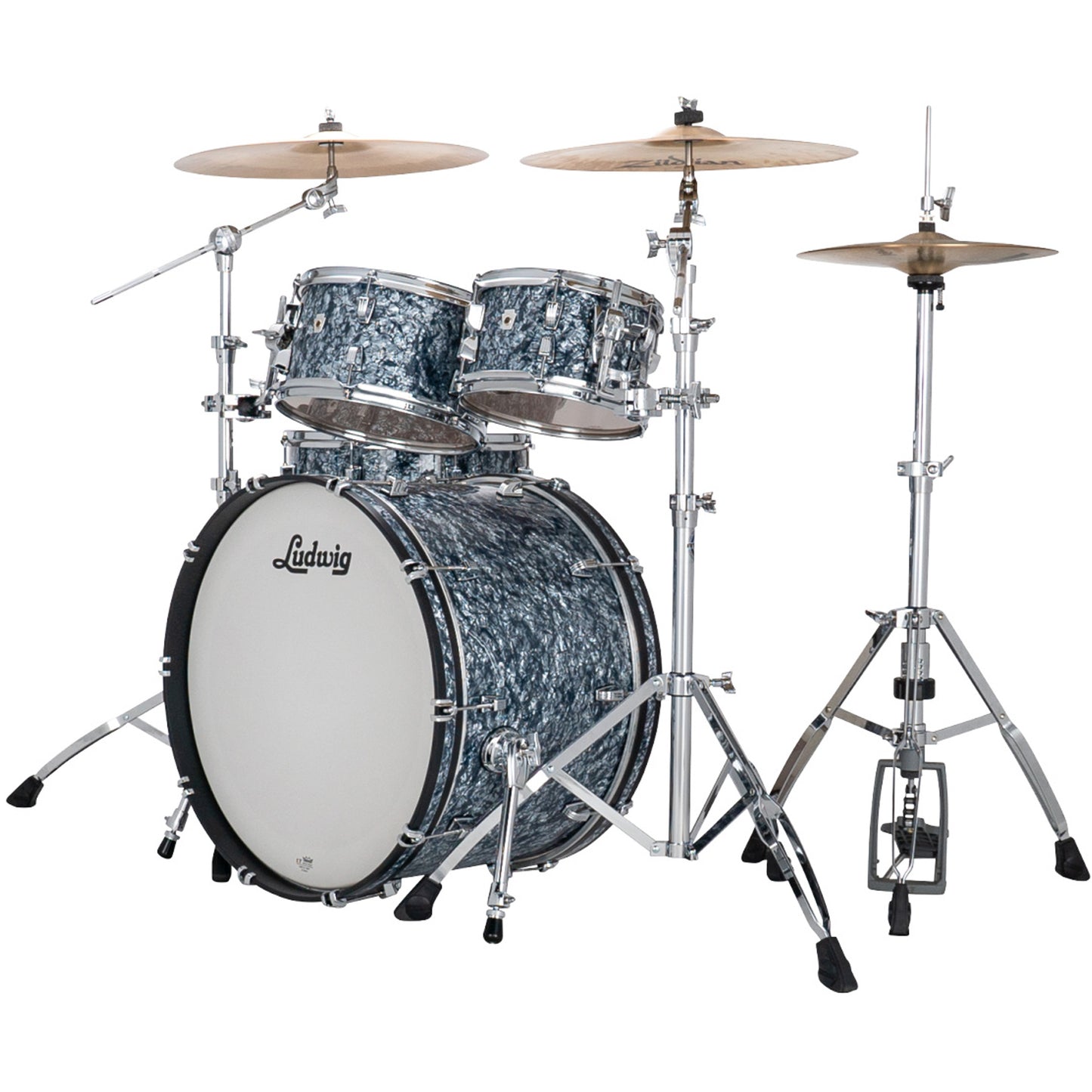 Ludwig NeuSonic Rapid MOD2 4-piece Acoustic Drum Set Shell Pack Steel Blue Pearl
