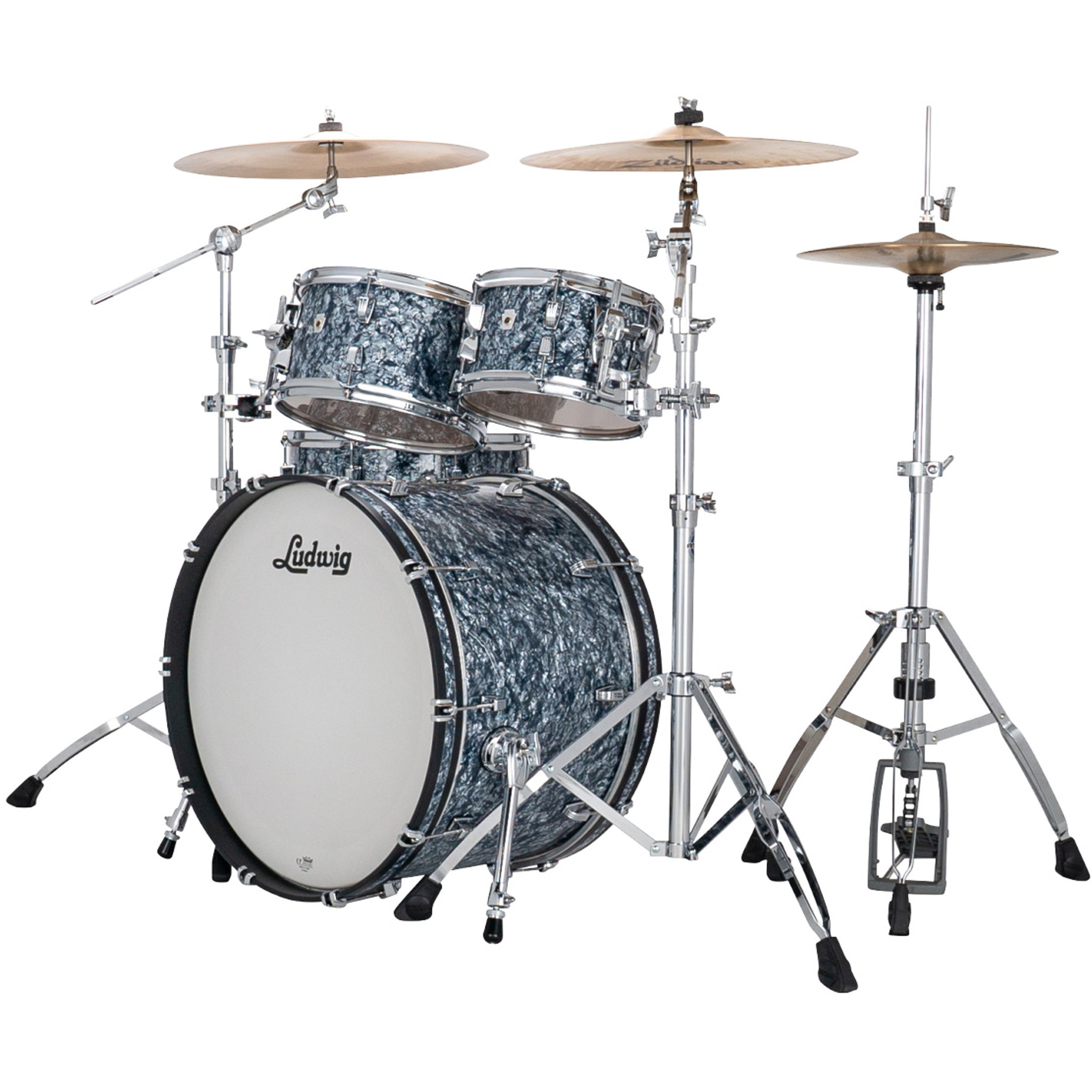 Ludwig NeuSonic Rapid MOD2 4-piece Acoustic Drum Set Shell Pack Steel Blue Pearl