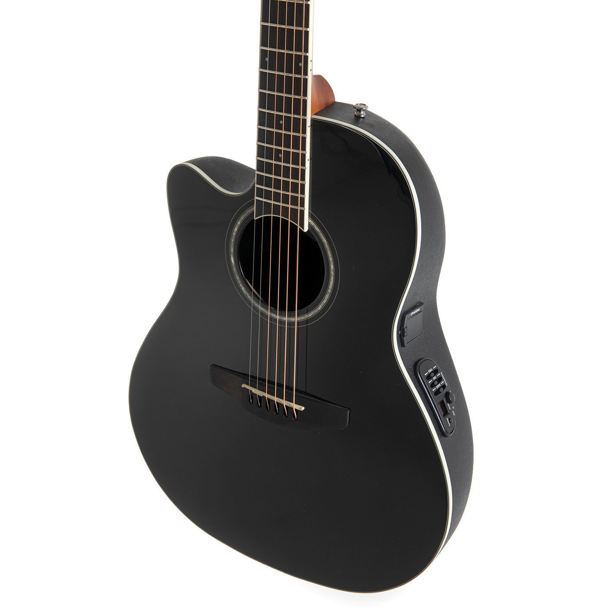 Ovation Celebrity Traditional E-Acoustic Guitar CS24L-5G, CS/Mid/Cutaway, Black, Lefty