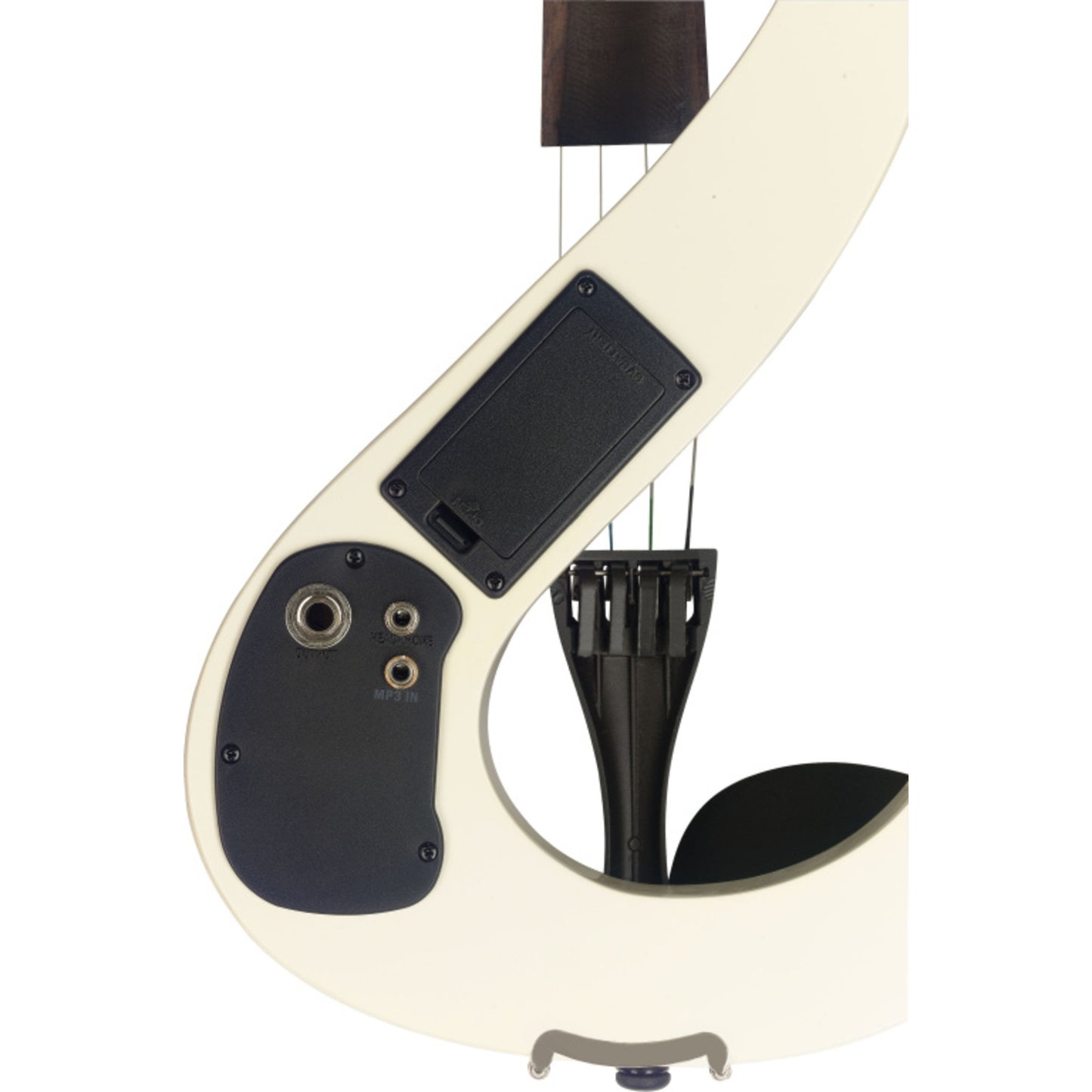 Stagg 4/4 Electric Violin Set With S-shaped White, Case & Headphones