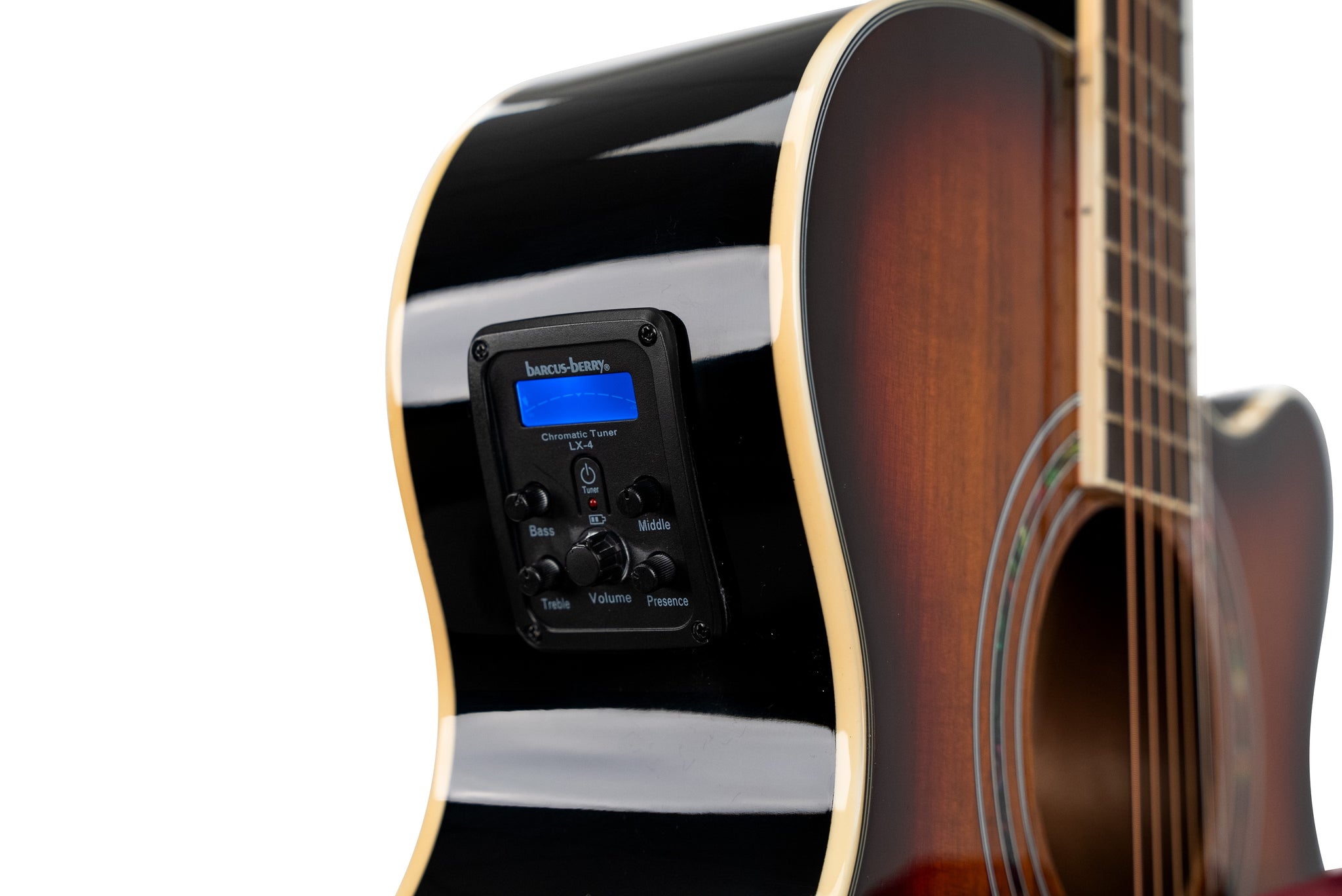Washburn EA55G-A Festival Series Mini Jumbo Acoustic/Electric Guitar. Koa Burst