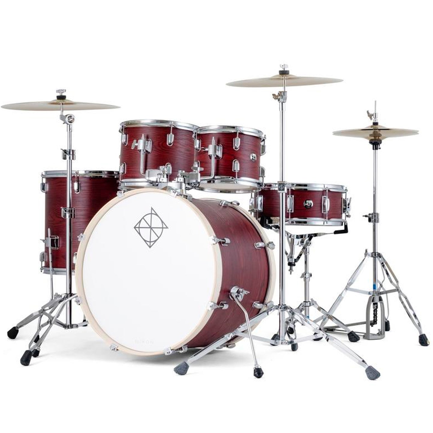 Dixon Spark 5pc Drum Set Red Oak Complete Outfit