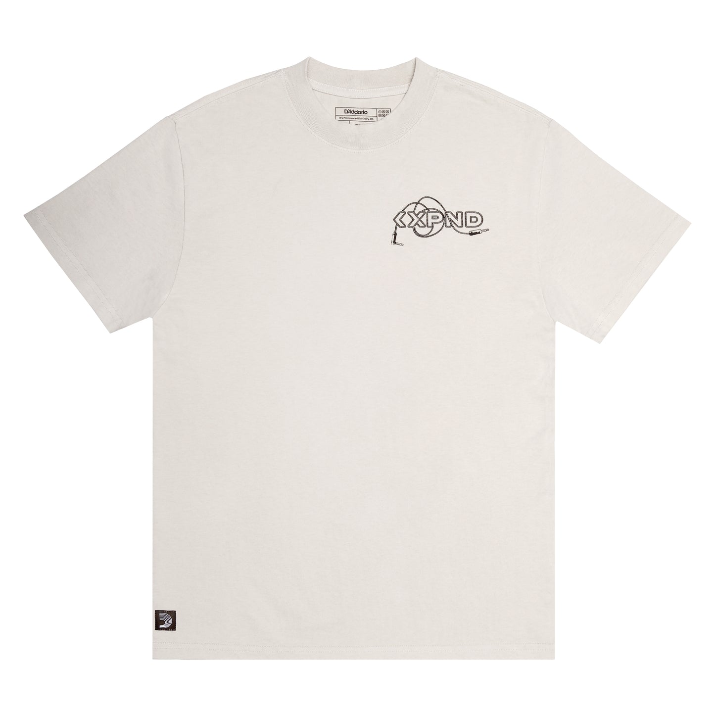 D'Addario XPND Pedalboard T-Shirt, Bone White, M