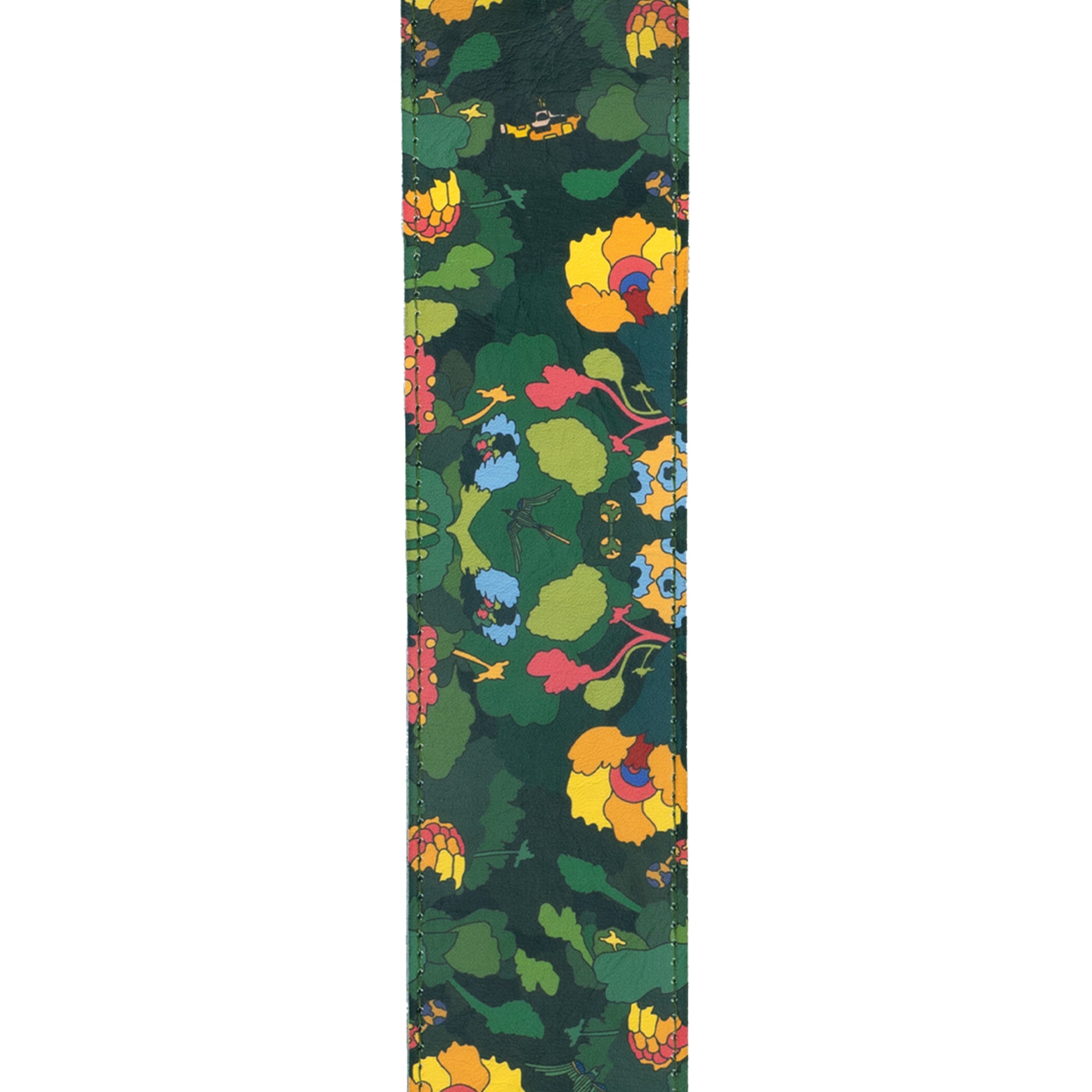 D'Addario Beatles Yellow Submarine 55th Anniv Vinyl Guitar Strap Pepperland Wood