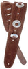 D'Addario Deluxe Leather Conchos Guitar Strap, Brown
