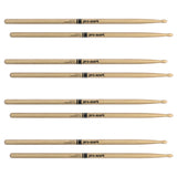ProMark Classic Forward 7A Hickory Drumsticks, Oval Wood Tip, 4-Pack