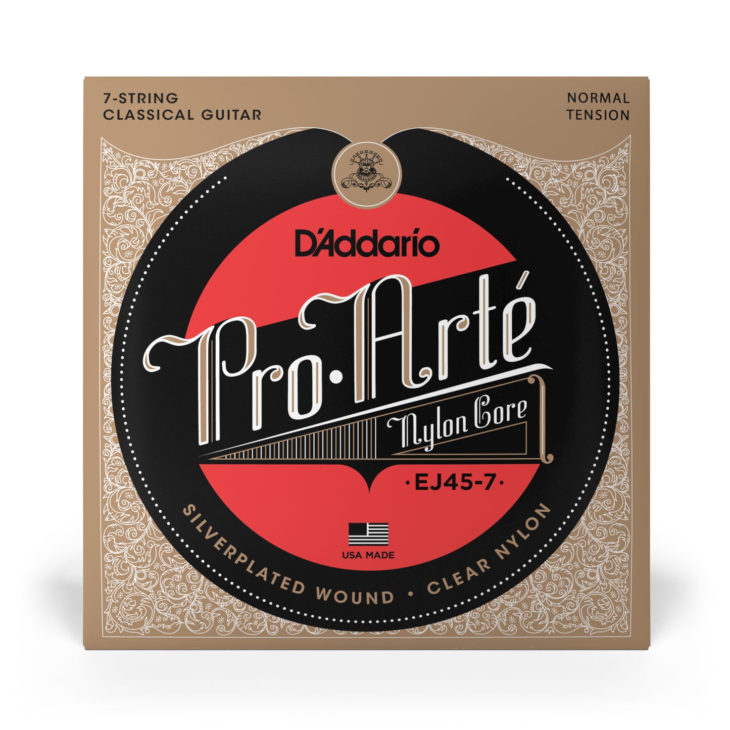 D'Addario Normal Tension Pro-Arté Nylon 7-String Classical Guitar Strings